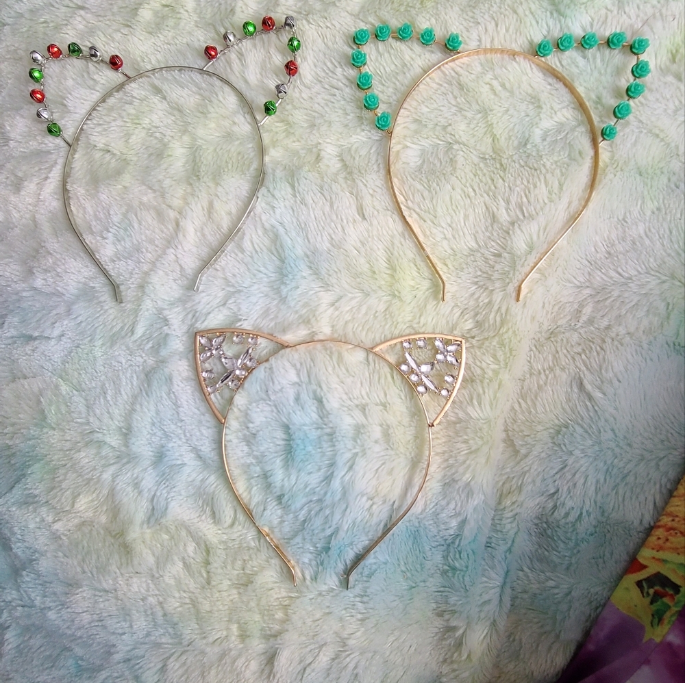 3 Metal cat ear headband accessories